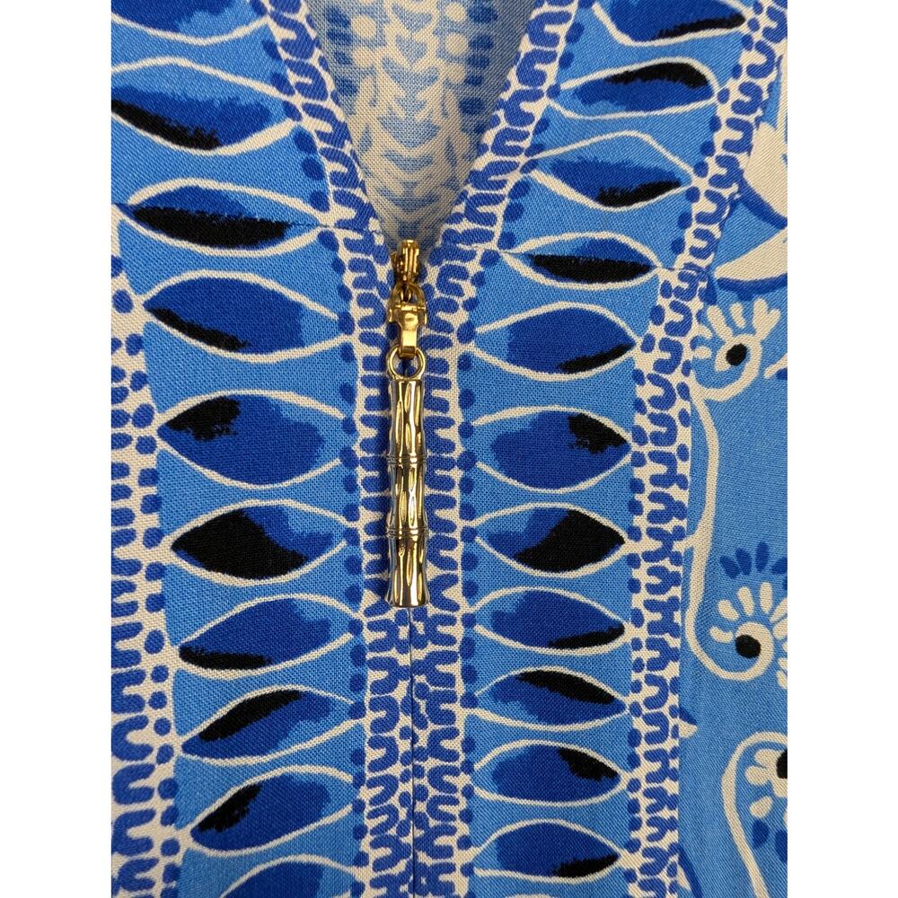 Lilly Pulitzer Laurelie Long Sleeve Caftan Dress Abaco Blue 10 - Picture 3 of 9